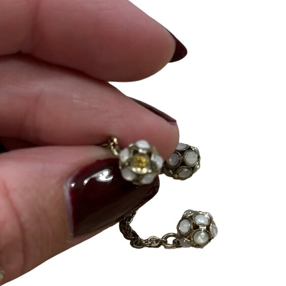 2 Pair Earrings Yellow Princess Cut And Vintage Style Rhinestone Drop Art Deco - Picture 6 of 10